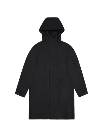 Rains Suva Hooded Hardshell Raincoat In Black