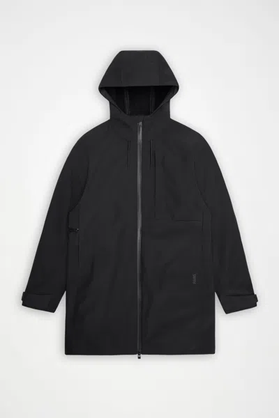 Rains Suva Softshell Long Jacket In Black