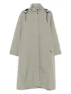 Rains Suva Vision Softshell Hooded A-line Trench Coat In Green