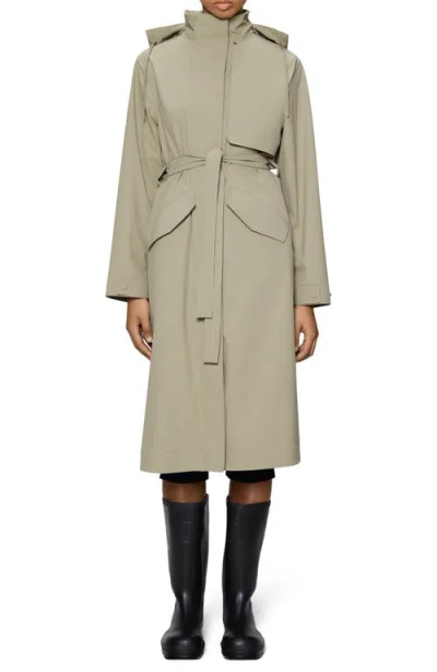 Rains Suva Waterproof Hard Shell Rain Coat With Removable Hood In Green