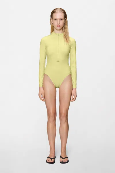 Rains Swim Suit W Long Sleeve In Yellow