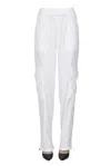 Shop Rains Textured Techno Fabric Cargo Trousers In White