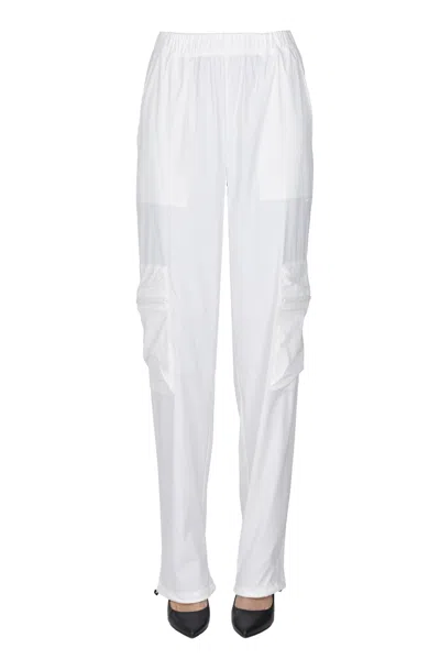 Rains Textured Techno Fabric Cargo Trousers In White