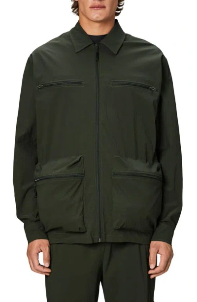 Rains Tomar Ripstop Overshirt In Green