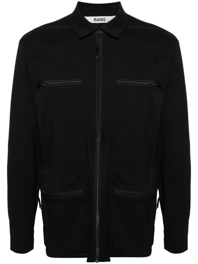Rains Tomar Ripstop Shirt Jacket In Black