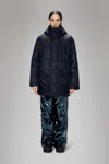 Rains Torna Insulated Long Jacket In Blue