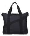 Rains Shoulder Strap Tote Bag Handles In Black