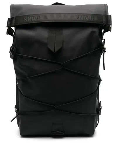 Rains Trail Cord Rolltop Backpack In Black