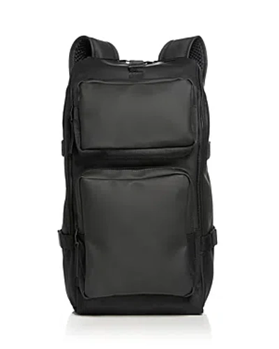 Rains Trail Faux Leather Cargo Backpack In Black