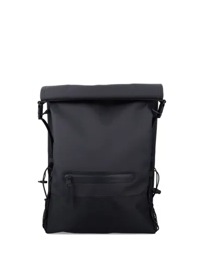Rains Trail Mountaineer Rolltop Front-pocket Backpack In Black