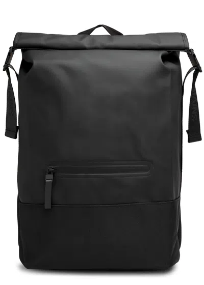 Rains Trail Panelled Rubberised Backpack In Black