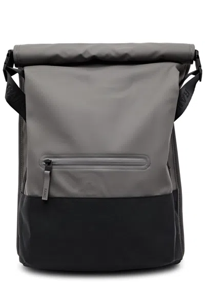 Rains Trail Panelled Rubberised Backpack In Grey