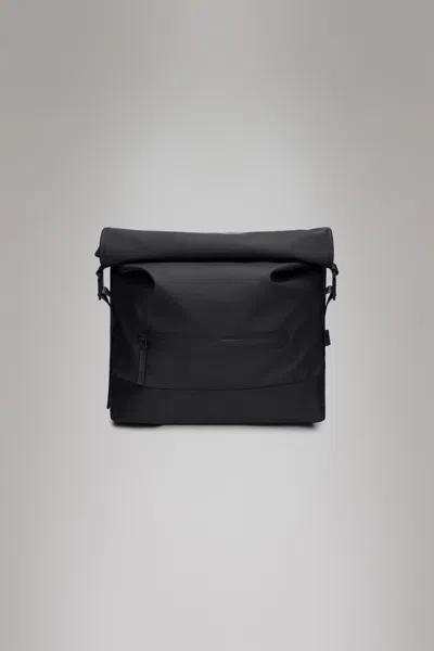 Rains Trail Rolltop Messenger Bag In Black