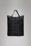 Rains Trail Rolltop Tote Bag In Black