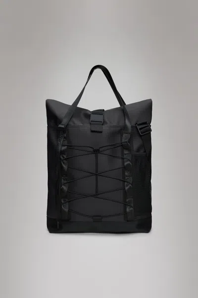 Rains Trail Rolltop Tote Bag In Black