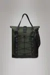 Rains Trail Rolltop Tote Bag In Green