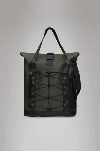 Rains Trail Rolltop Tote Bag In Green