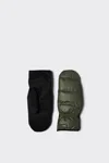 Rains Trekker Mittens In Evergreen In Green
