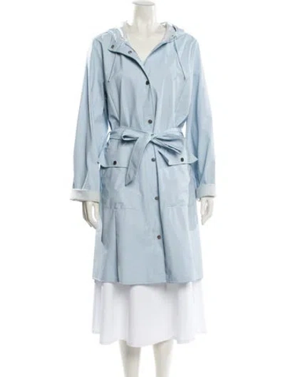 Pre-owned Rains Trench Coat In Blue