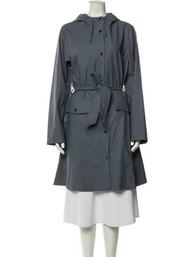 Pre-owned Rains Trench Coat In Blue