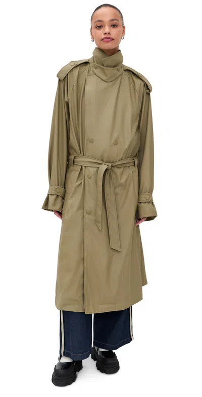 Rains Trench Coat Fawn In Green