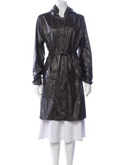 Pre-owned Rains Trench Coat In Gray