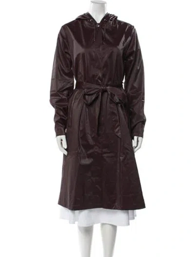 Pre-owned Rains Trench Coat W/ Tags In Burgundy