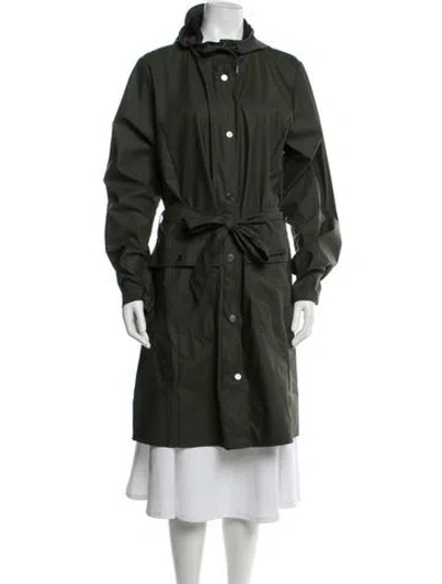 Pre-owned Rains Trench Coat W/ Tags In Green