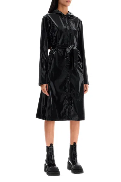 Rains Unisex A-line Longer Rain Jacket In Black