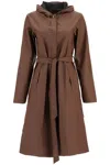Rains Unisex A Line Longer Rain Jacket In Brown