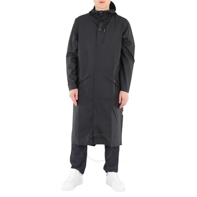 Rains Unisex Black Longer Lightweight Hooded Jacket