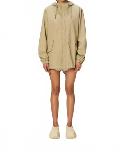 Rains Unisex Fishtail Jacket Raincoat In Sand In Brown