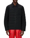 Rains Unisex Giron Liner Overshirt In Black In Black