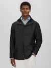 Rains Black Hooded Raincoat Jacket