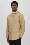 Rains Hooded Button-down Raincoat In Sand