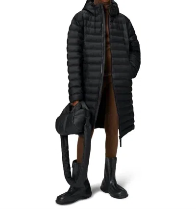 Rains Unisex Lohja Longer Puffer Jacket In Black