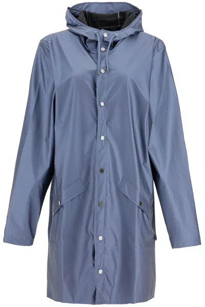Rains Unisex Long Rain Jacket In Blue