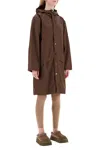 Rains Long Minimalist Raincoat In Brown