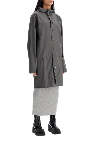 Rains Unisex Long Rain Jacket In Grey