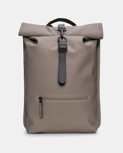 Rains Unisex Rolltop Rucksack In Brown