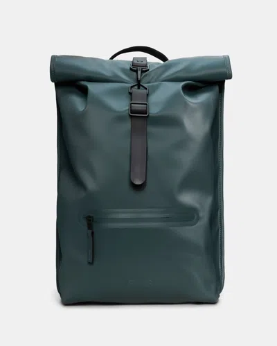 Rains Unisex Rolltop Rucksack In Green