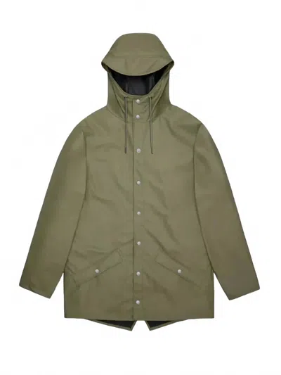 Rains Unisex Waterproof Rain Jacket In Marsh In Green