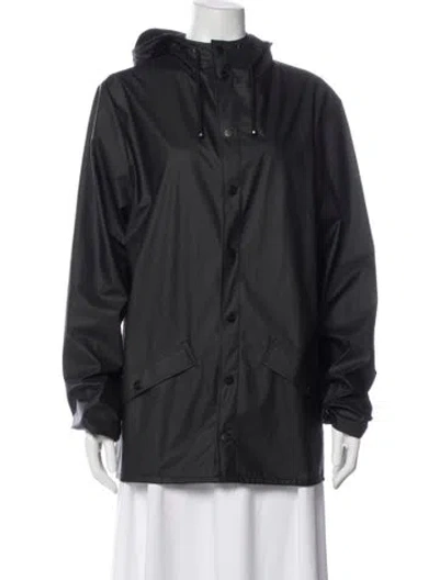 Pre-owned Rains Utility Jacket In Black