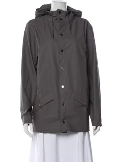 Pre-owned Rains Utility Jacket In Gray