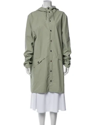 Pre-owned Rains Utility Jacket In Green