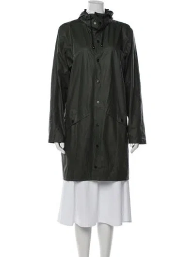 Pre-owned Rains Utility Jacket In Green