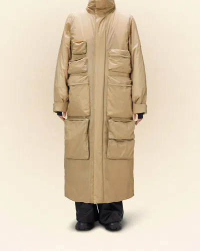 Rains Vardo Coat In Sand In Beige