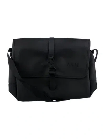 Pre-owned Rains Vegan Leather Portfolio In Black