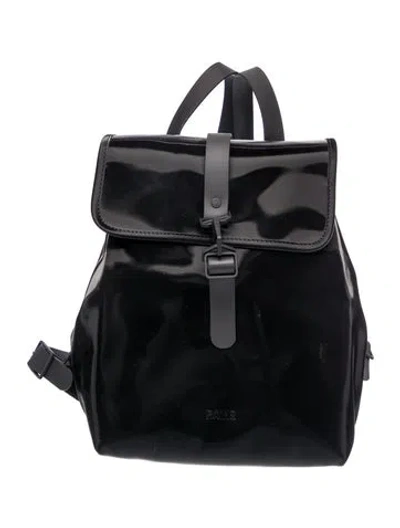 Pre-owned Rains Vinyl Backpack In Black