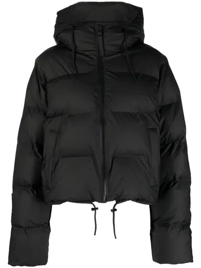 Rains W Alta Hooded Puffer Jacket In Black